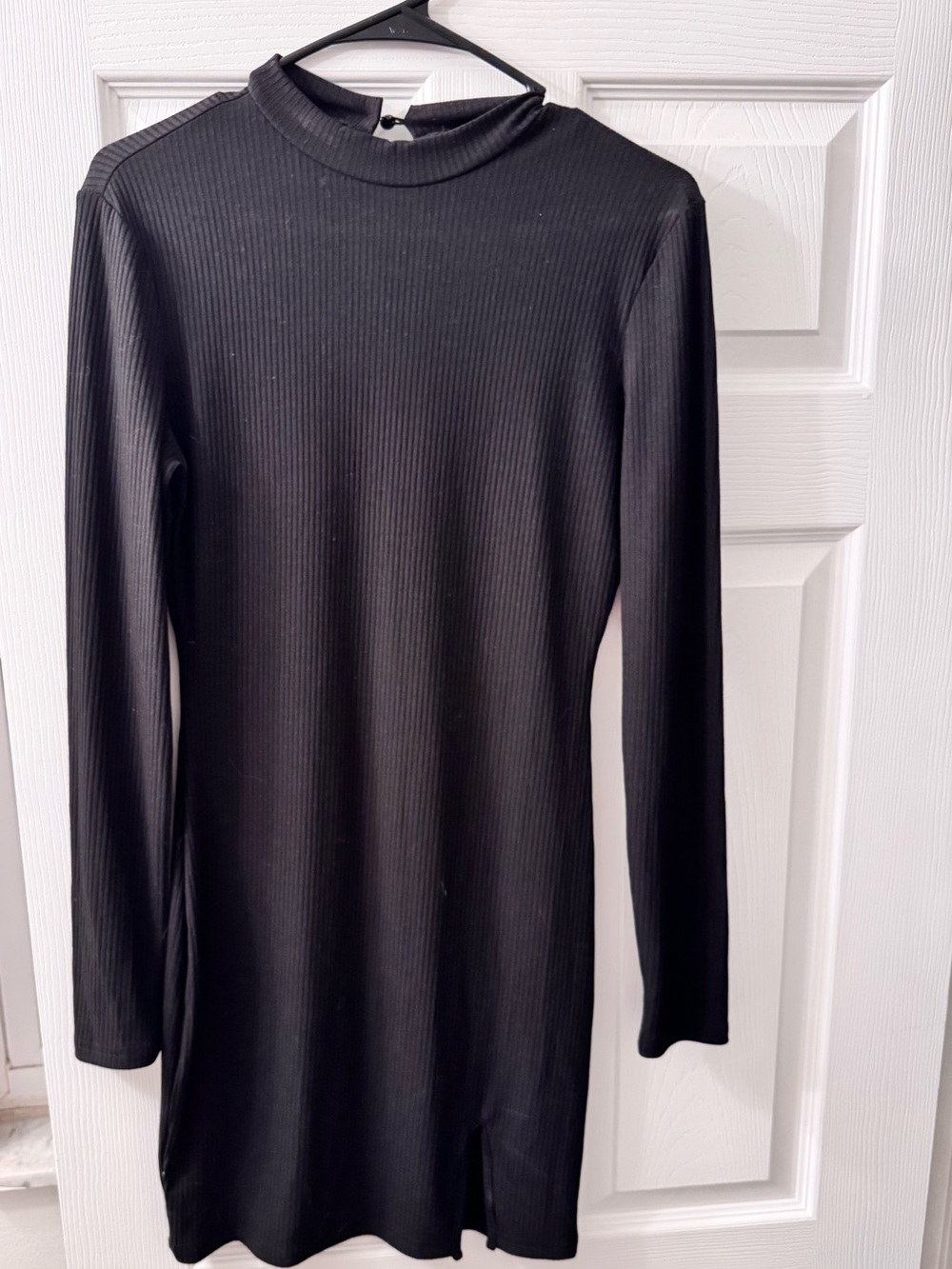 Black Ribbed Mini Dress Size Medium Like New